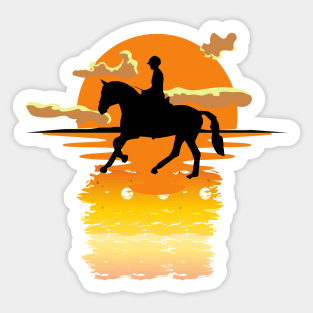 Horse Love,Horse Lover,Riding Horse in Sunset Sticker